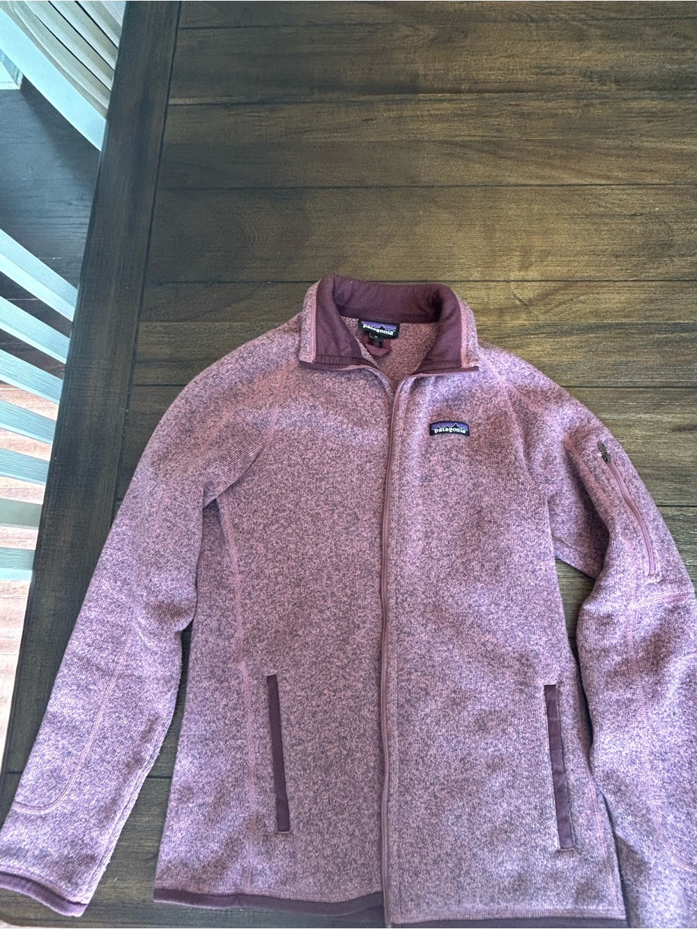 Patagonia Women’s Heathered Mauve Full-Zip Fleece Jacket